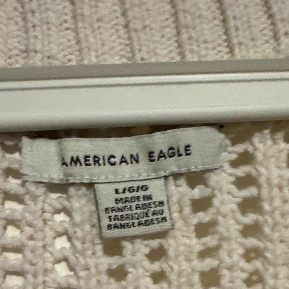 American Eagle Outfitters Cream Open-Knit Cardigan - Picture 2 of 5